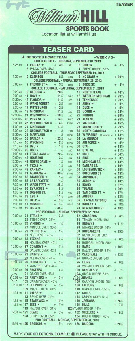 william hill teaser card.